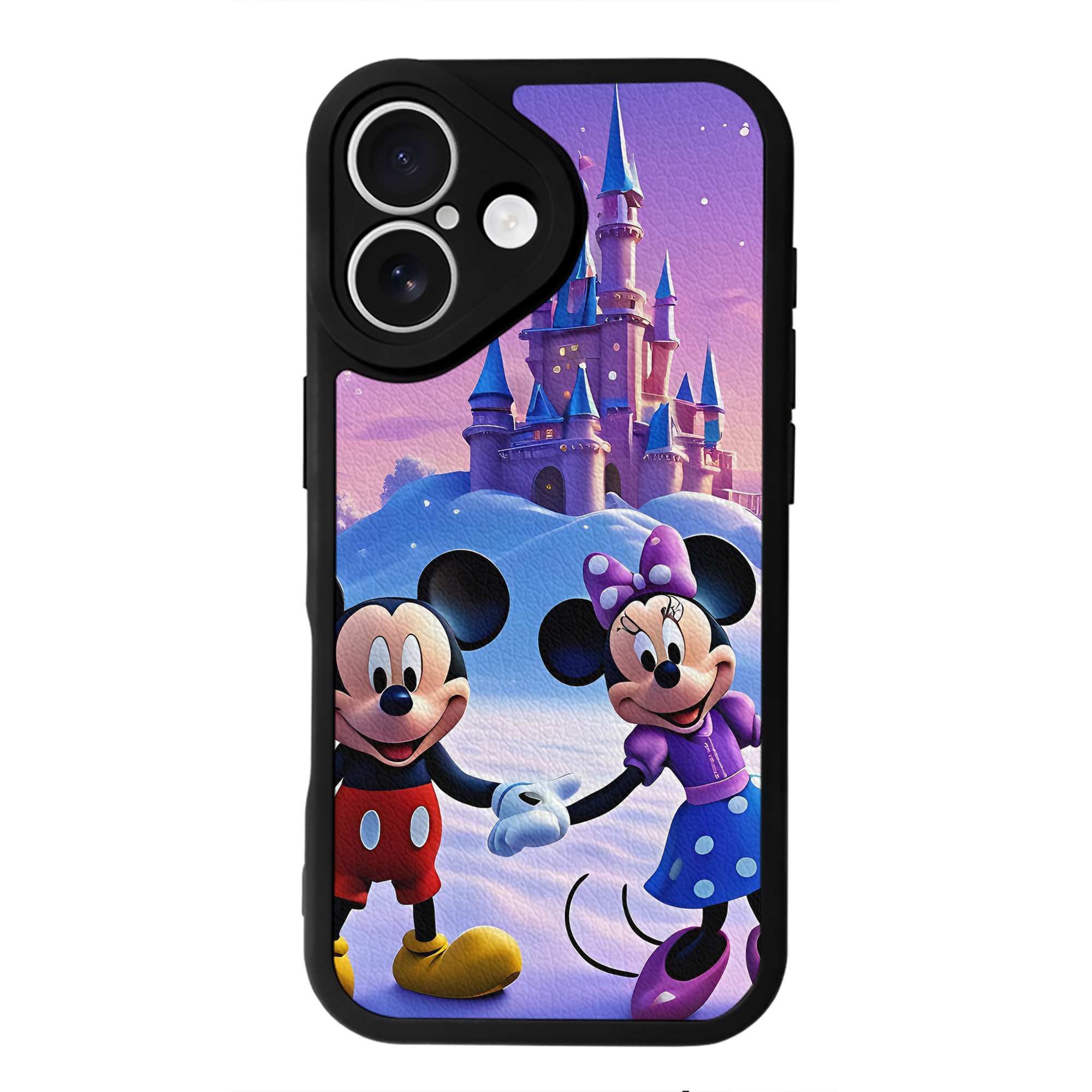 （画像用） ミッキーマウス Mickey Mouse 【iPhone 16シリーズ対応】シリコンスマホケース（レザー調） 材質：シリコン
